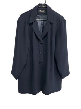 Montée Collection Navy Blue Blazer Jacket With Button Front Collared Design